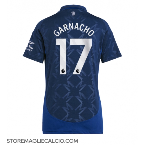 Manchester United Alejandro Garnacho #17 Maglia Gara Trasferta Repliche 2024-25 Donna Maniche Corte Manchester United Alejandro Garnacho #17 Maglia Gara Trasferta Repliche 2024-25 Donna Maniche Corte